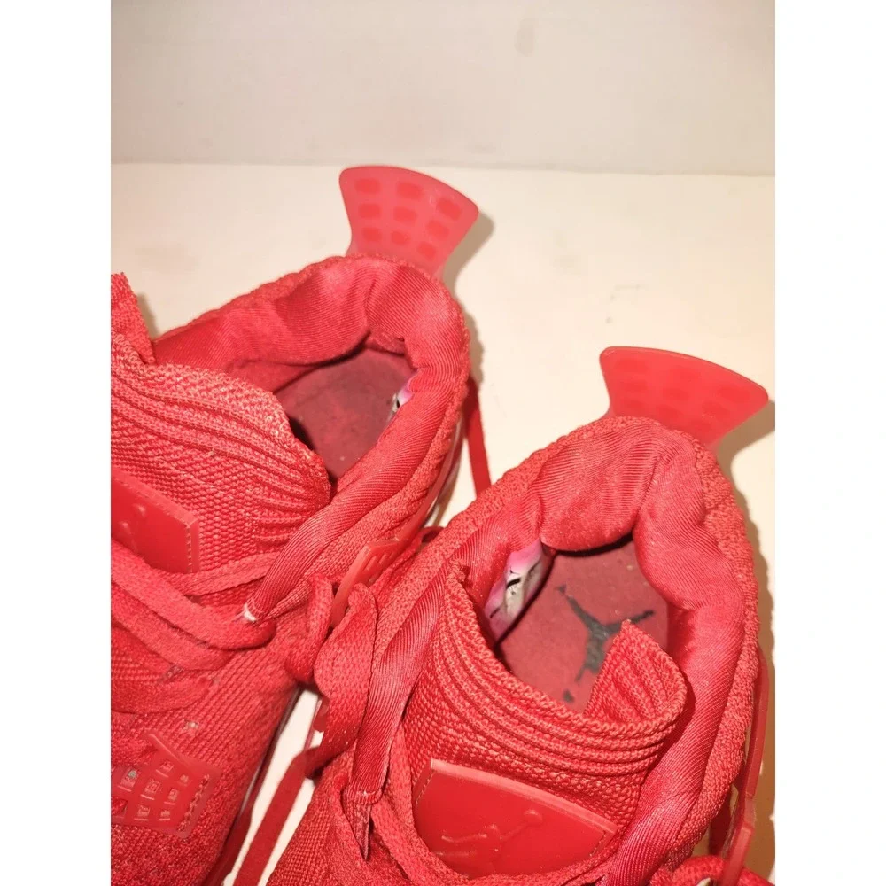 Nike Air Jordan 4 Retro Flyknit University Red Sneakers Mens 9.5 Shoe AQ3559-600
